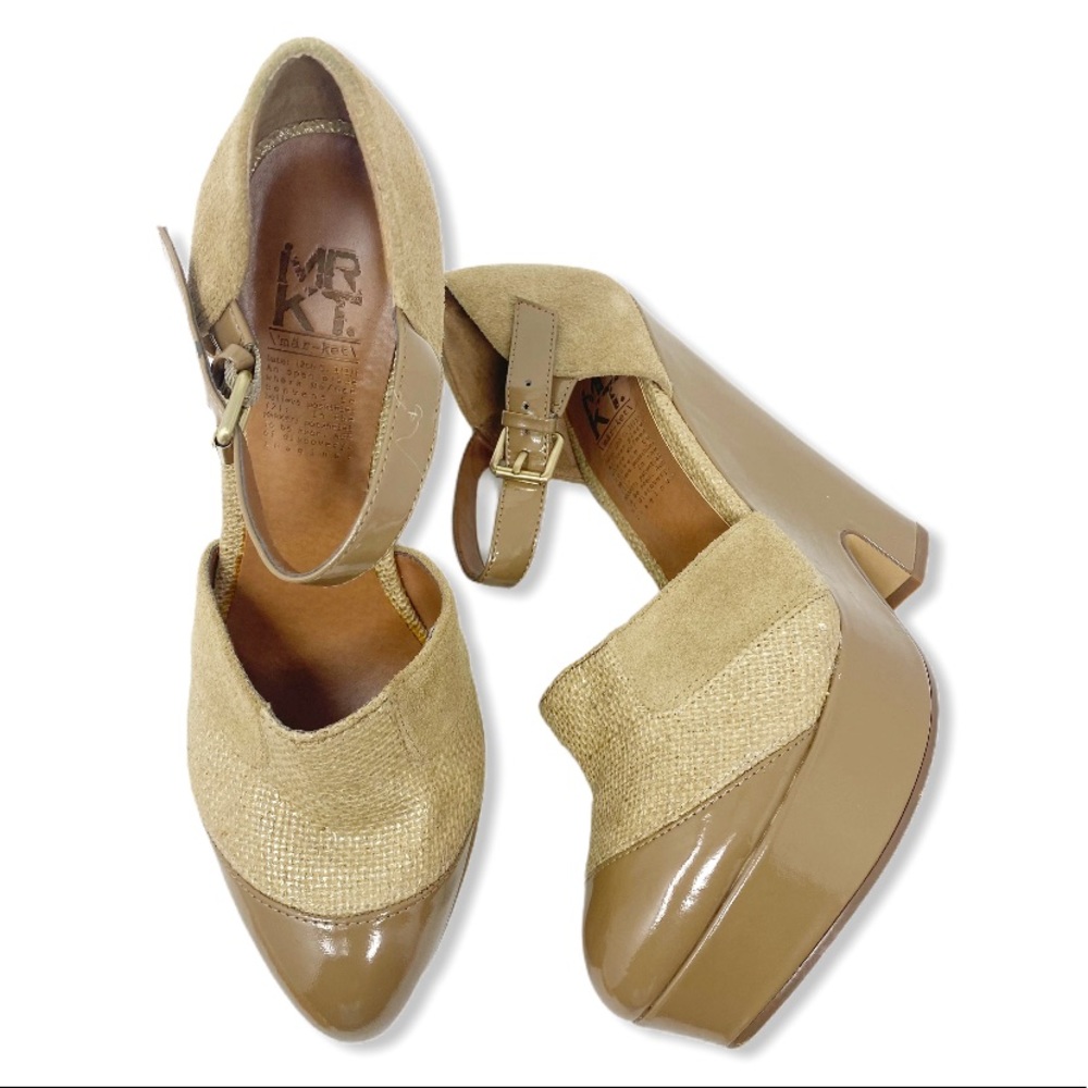 MRKT Market Lauren Heels Platform Tan Woven 7.5 - Picture 4 of 17